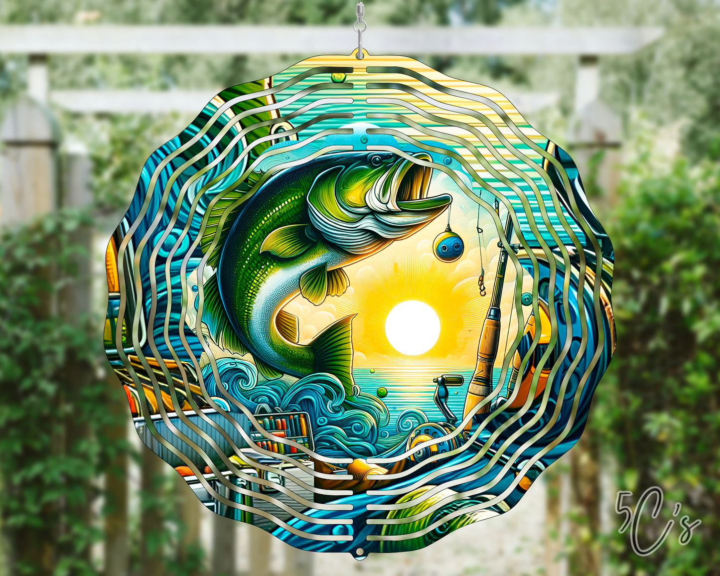 Golden Hour Bass Lake View Wind Spinner