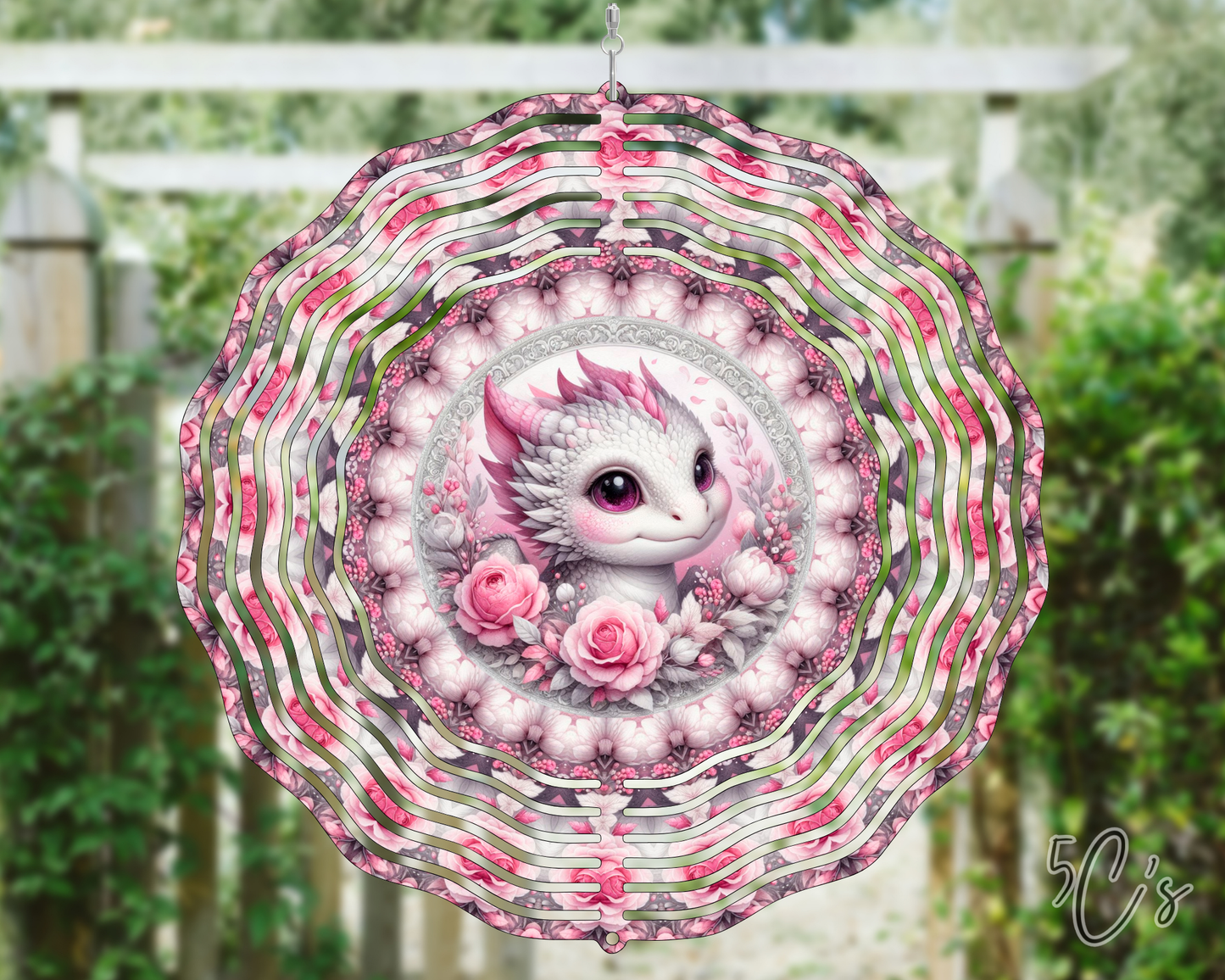 Floral Baby Dragon Wind Spinner