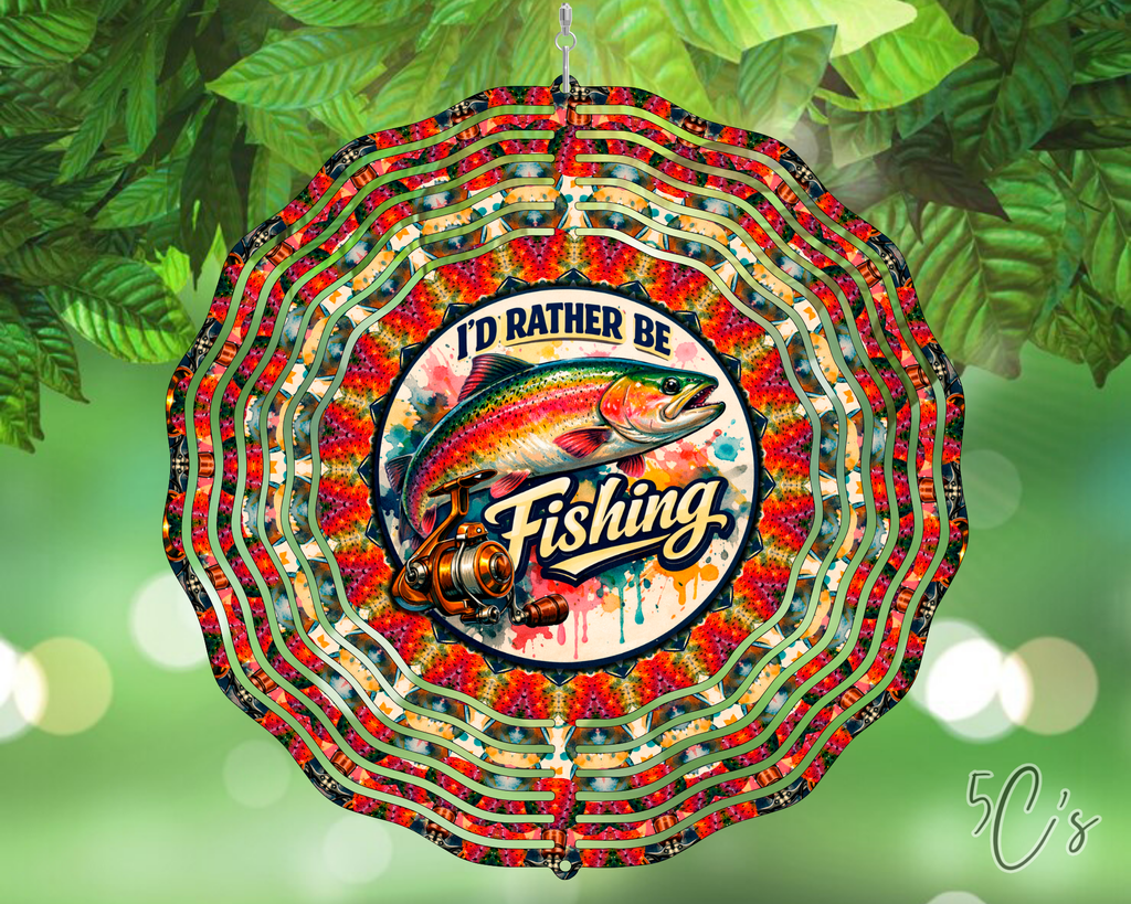 I'd Rather Be Fishing Wind Spinner