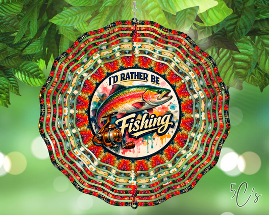 I'd Rather Be Fishing Wind Spinner