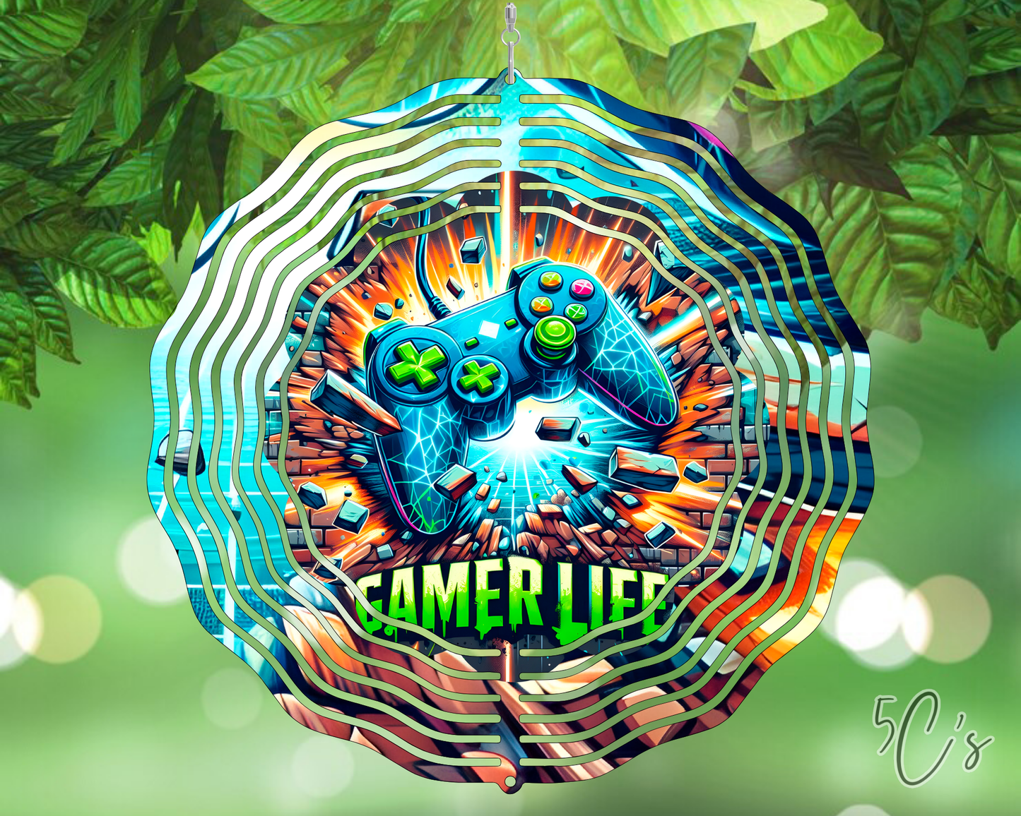 Neon Gamer Life Controller Wind Spinner