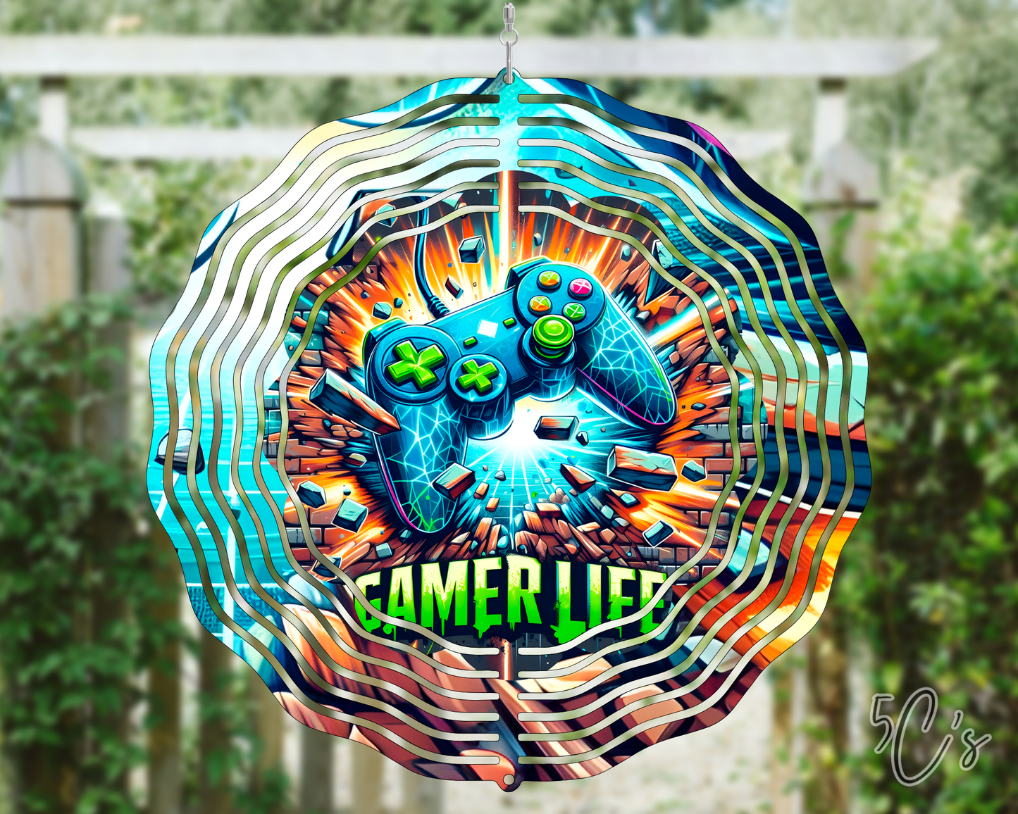 Neon Gamer Life Controller Wind Spinner
