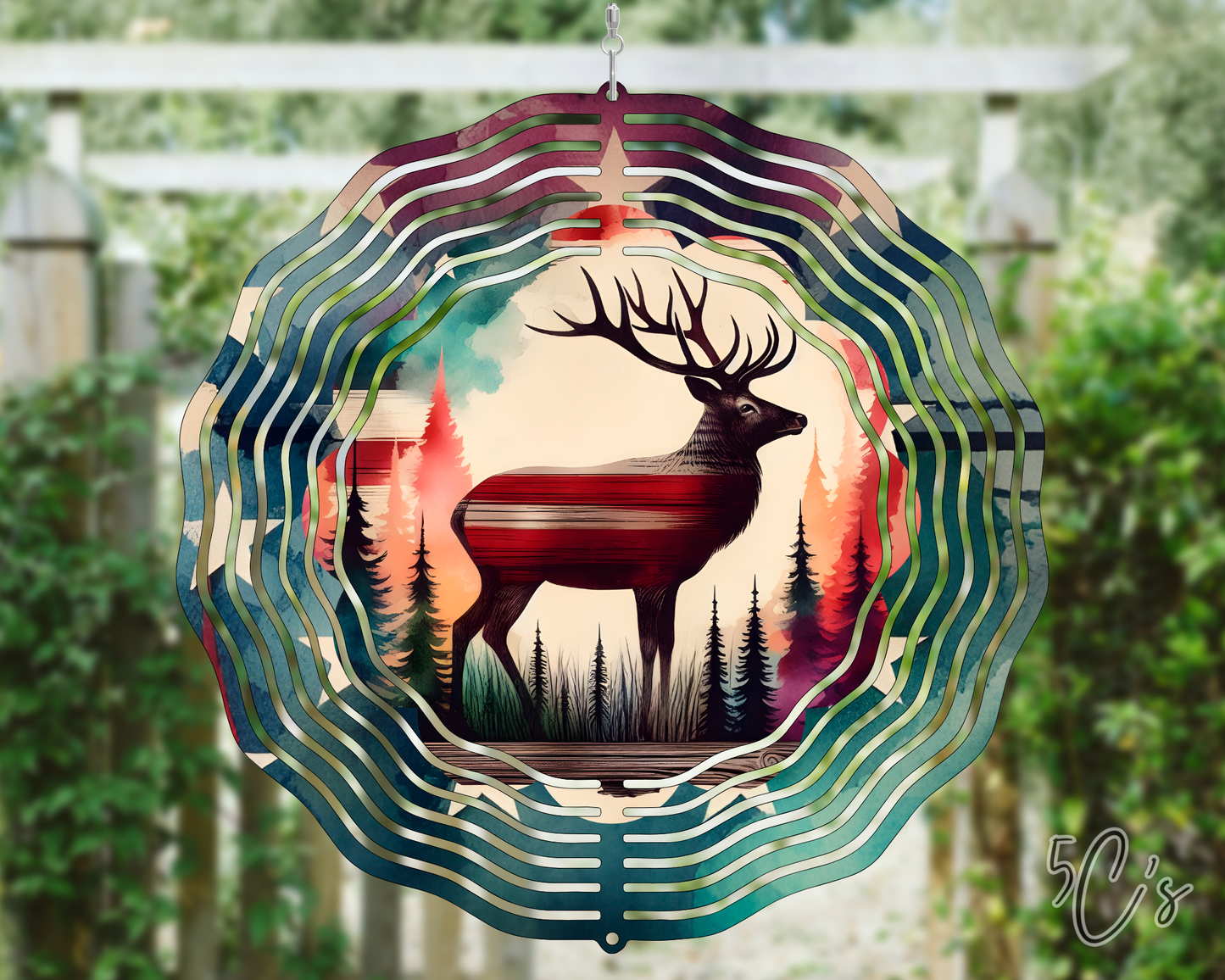 Rustic Forest Deer Wind Spinner
