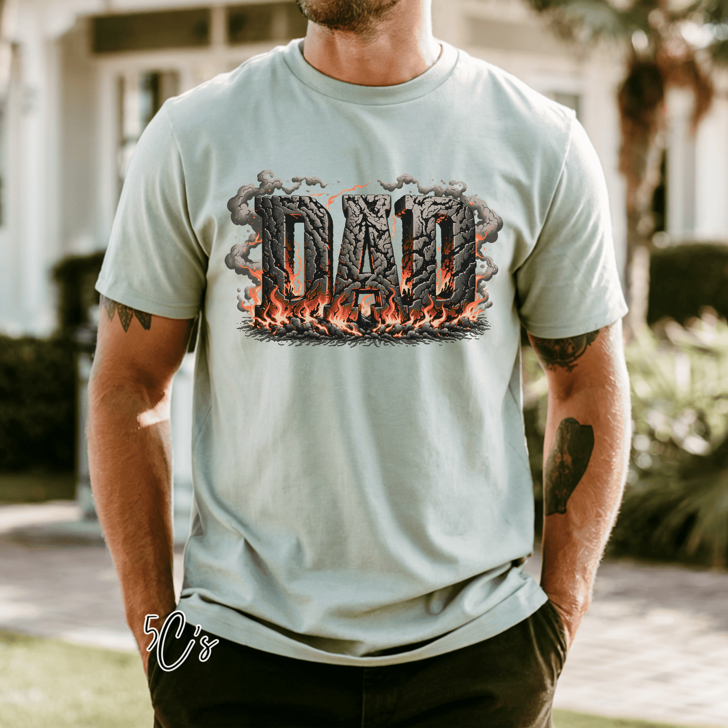 Dad Fire Smoke Graphic Tee