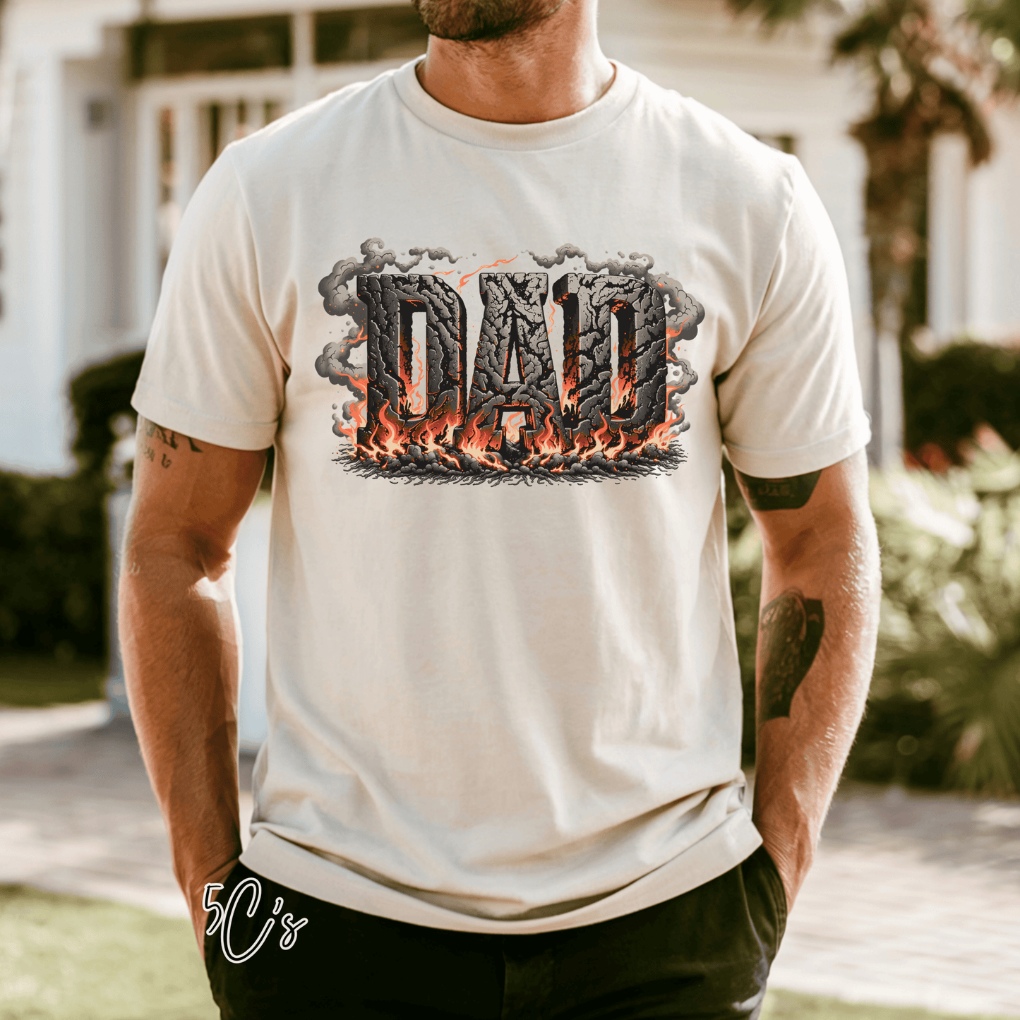 Dad Fire Smoke Graphic Tee