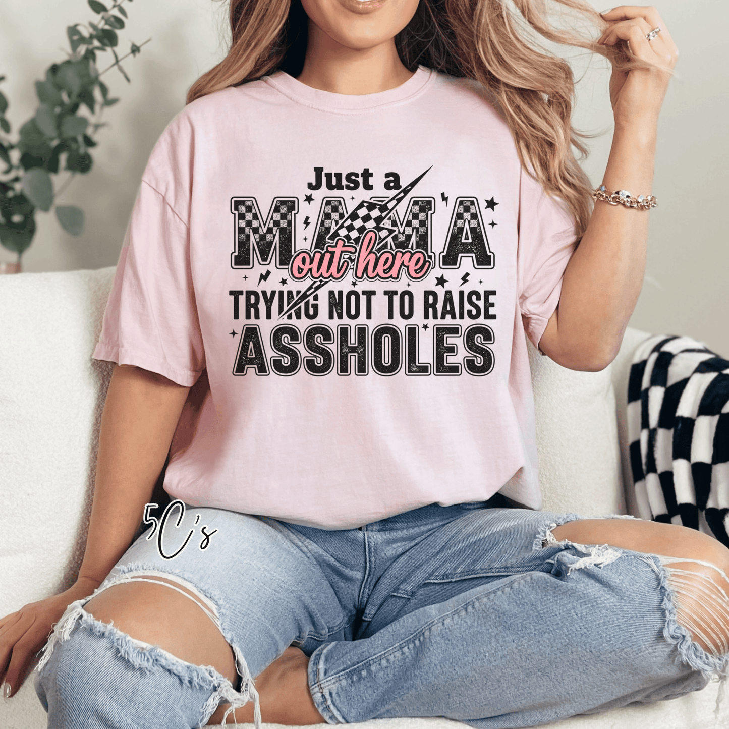 Checkered Sassy Mama Graphic Tee