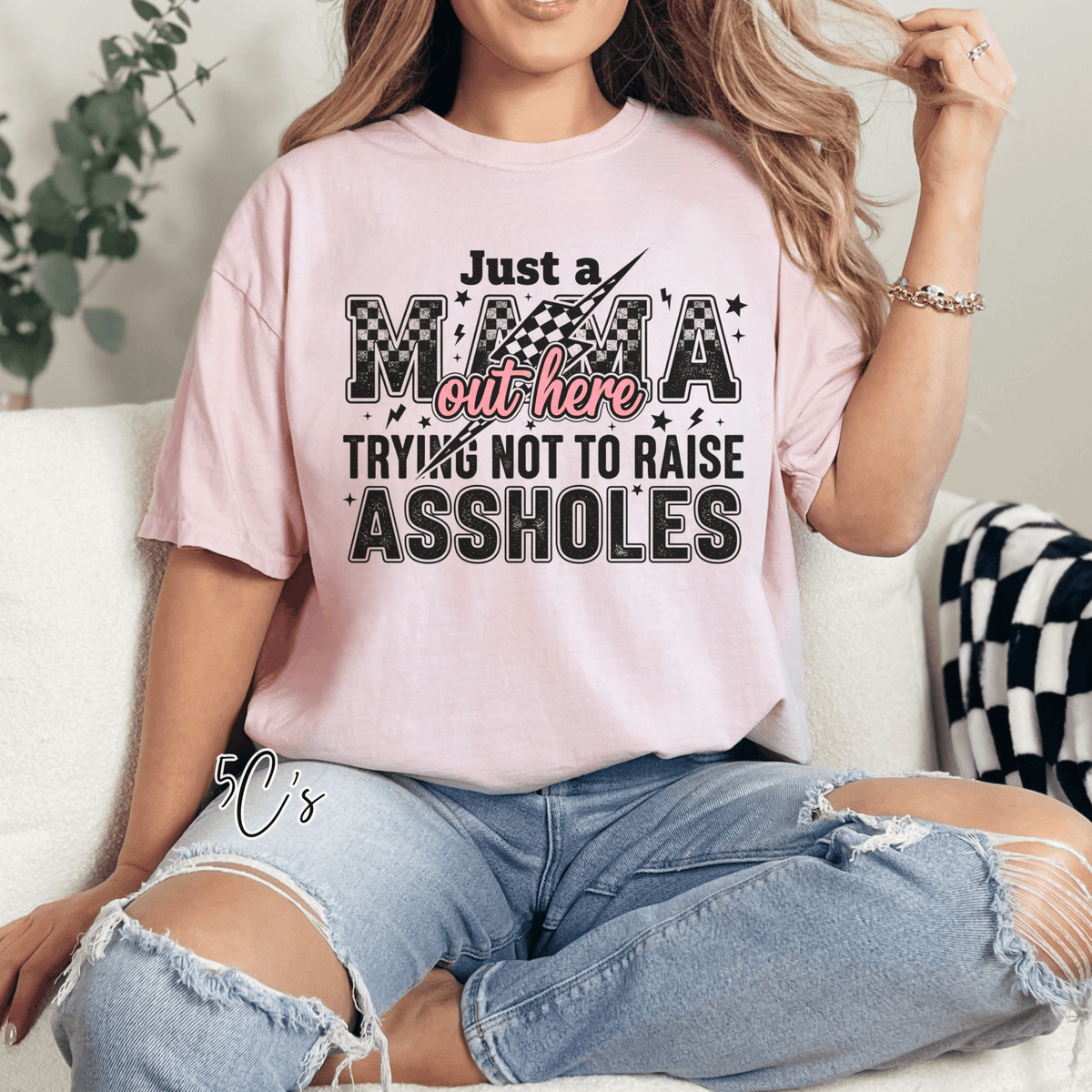 Checkered Sassy Mama Graphic Tee