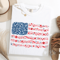 Floral USA Flag Graphic Tee