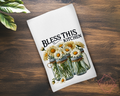Bless This Kitchen Daisies Dish Towel
