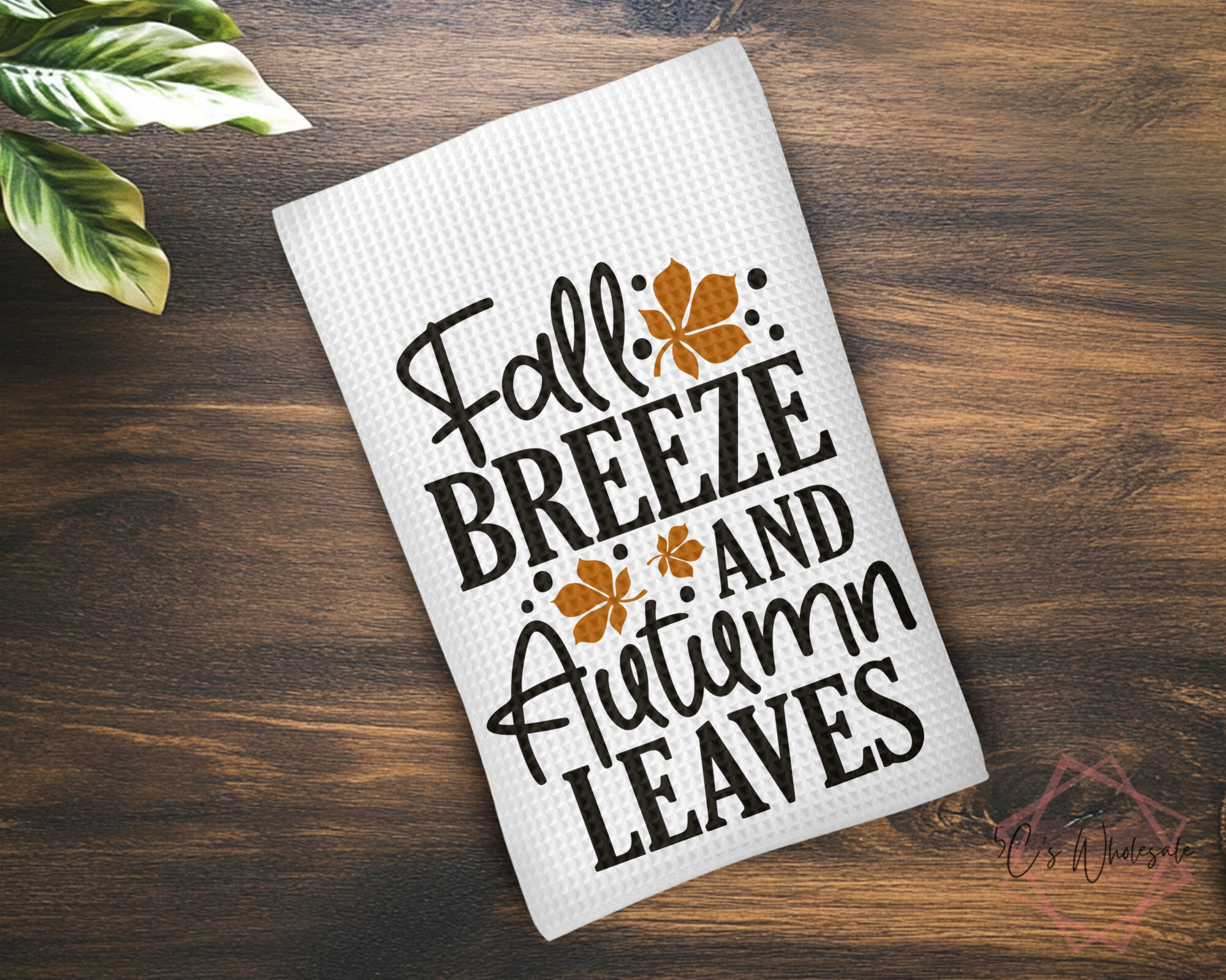 Fall Breeze & Autumn Leaves Dish Towel