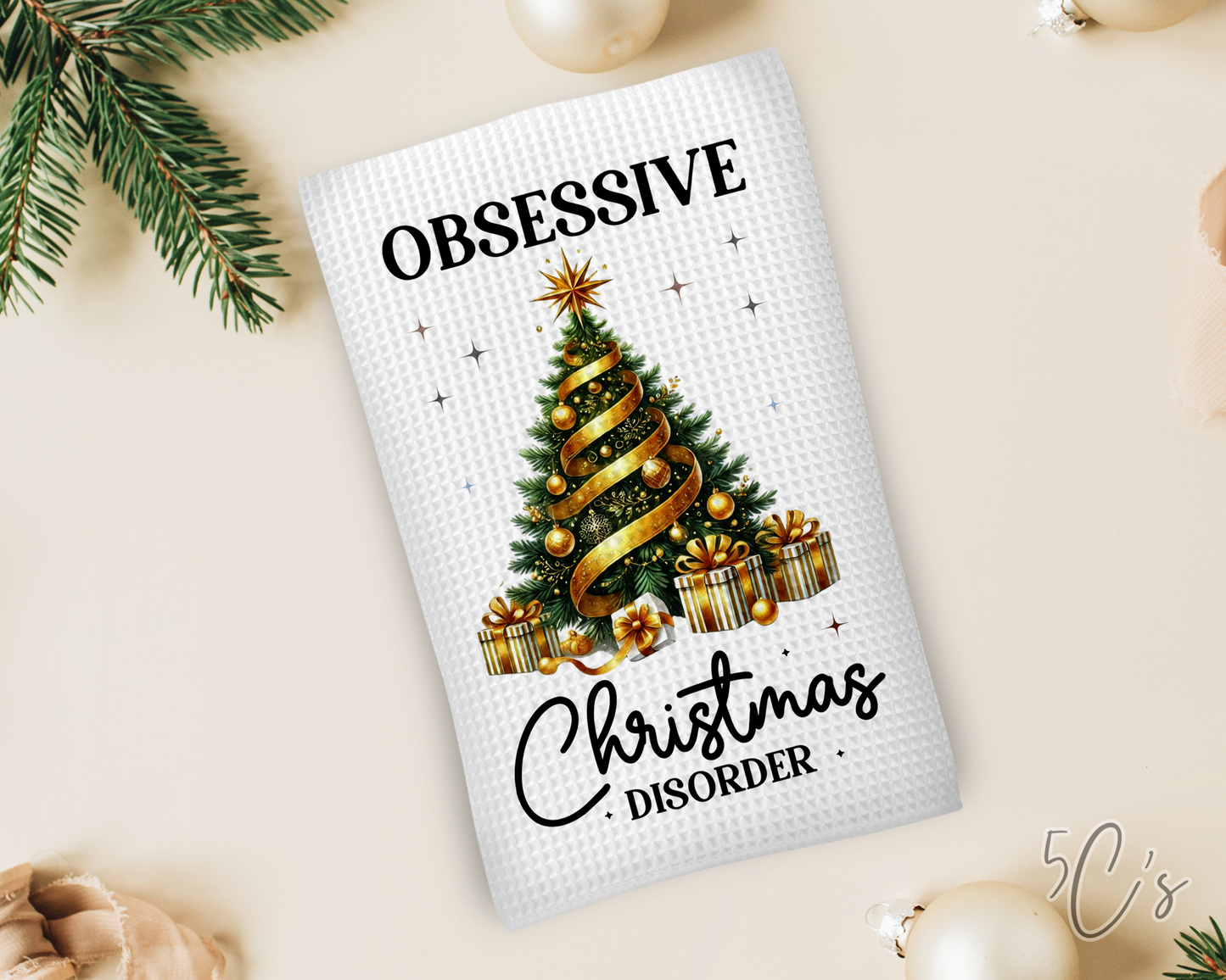 Obsessive Christmas Disorder Dish Towel