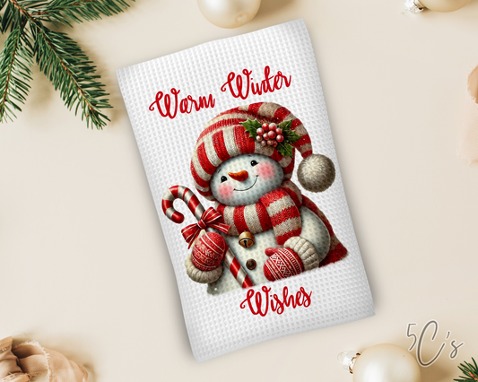 Warm Winter Wishes Dish Towel