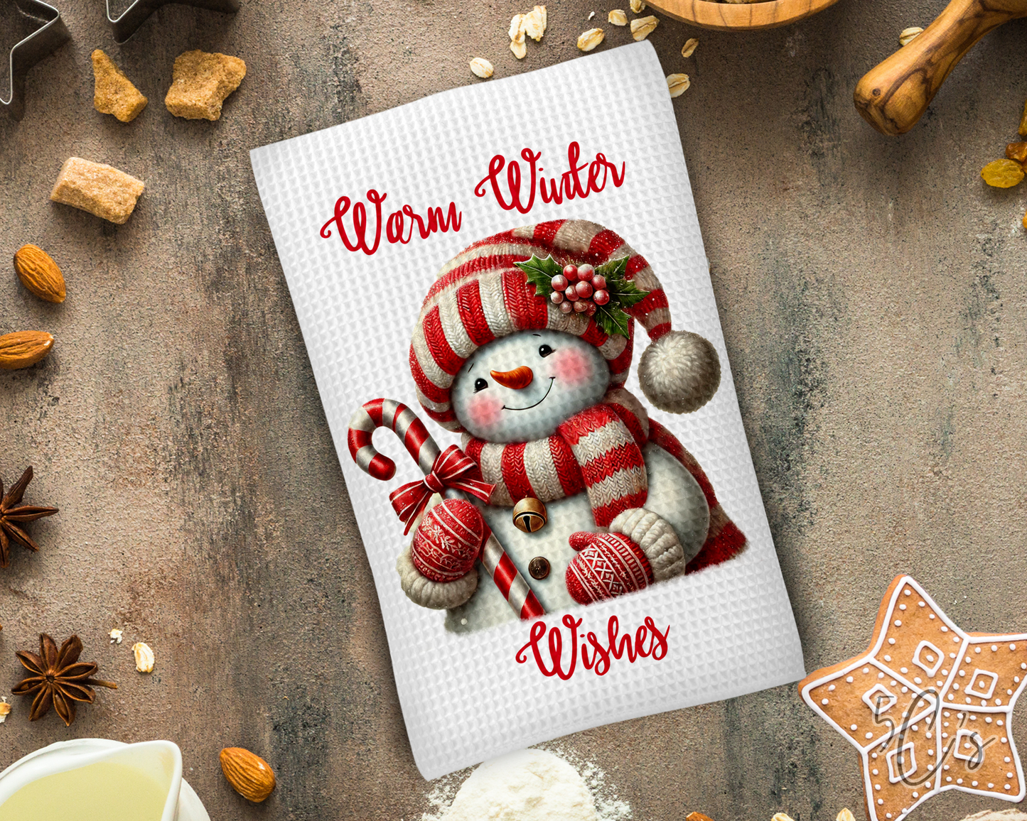 Warm Winter Wishes Dish Towel