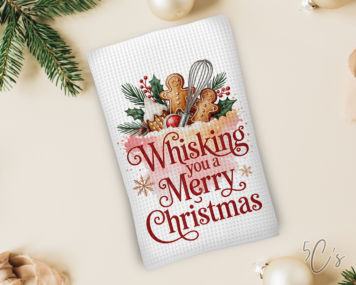 Whisking You Merry Christmas Dish Towel
