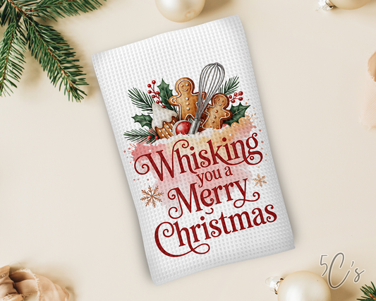 Whisking You Merry Christmas Dish Towel