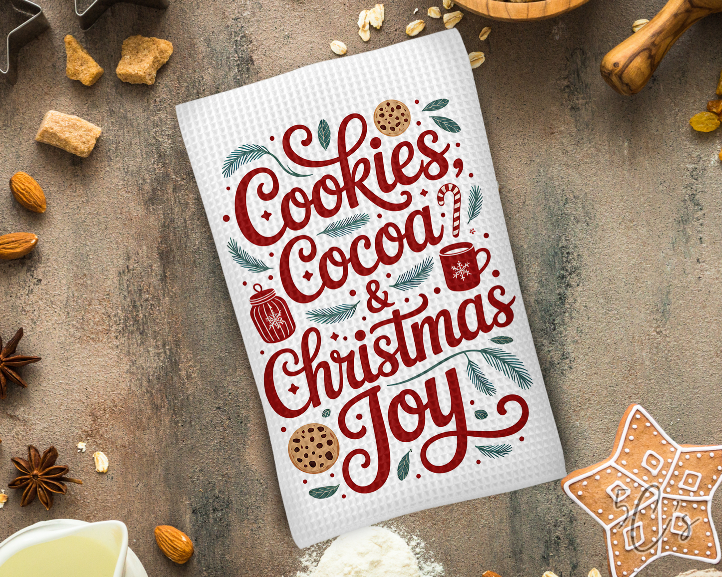 Cookies Cocoa & Christmas Joy Dish Towel