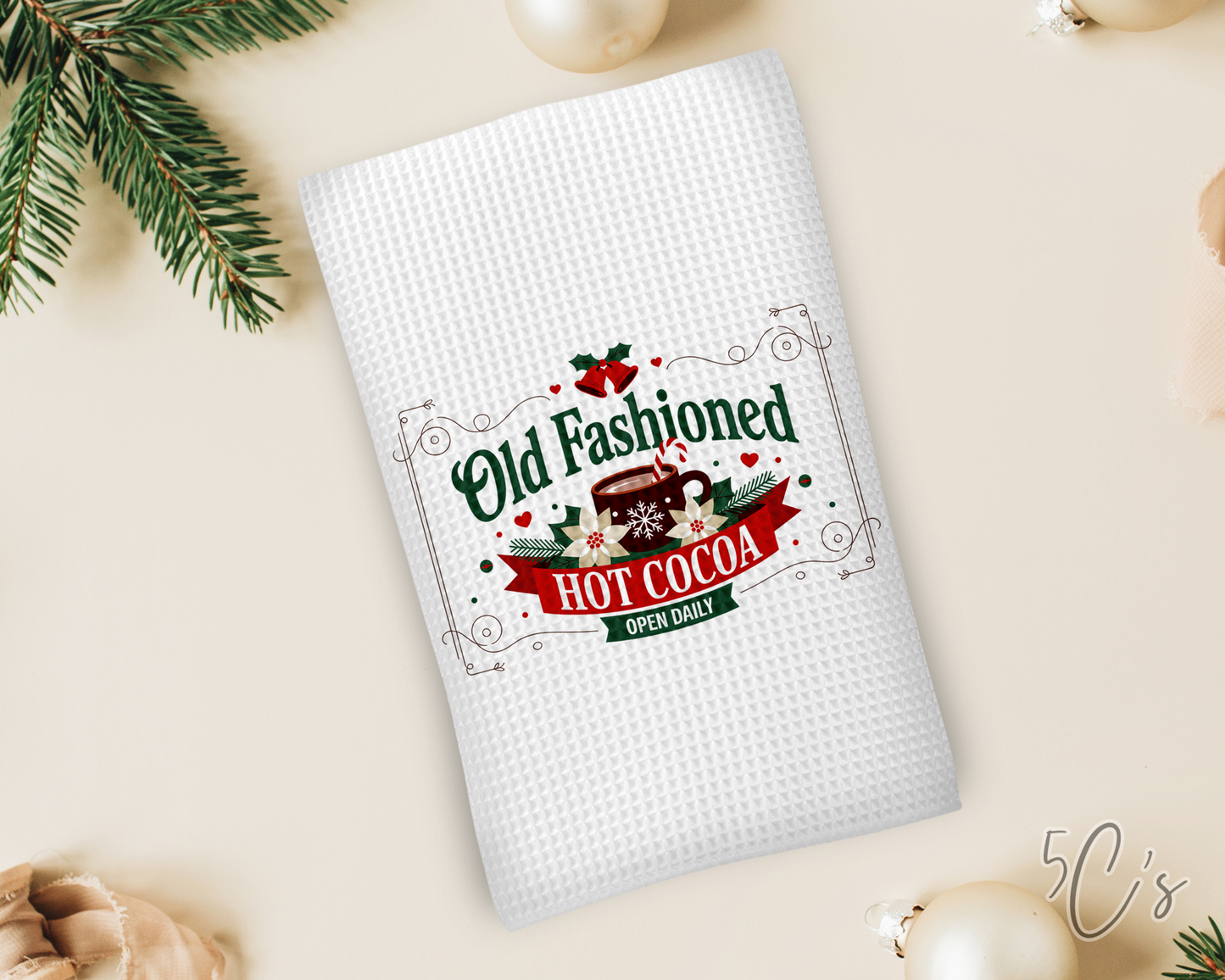 Old Fashioned Hot Cocoa Dish Towel
