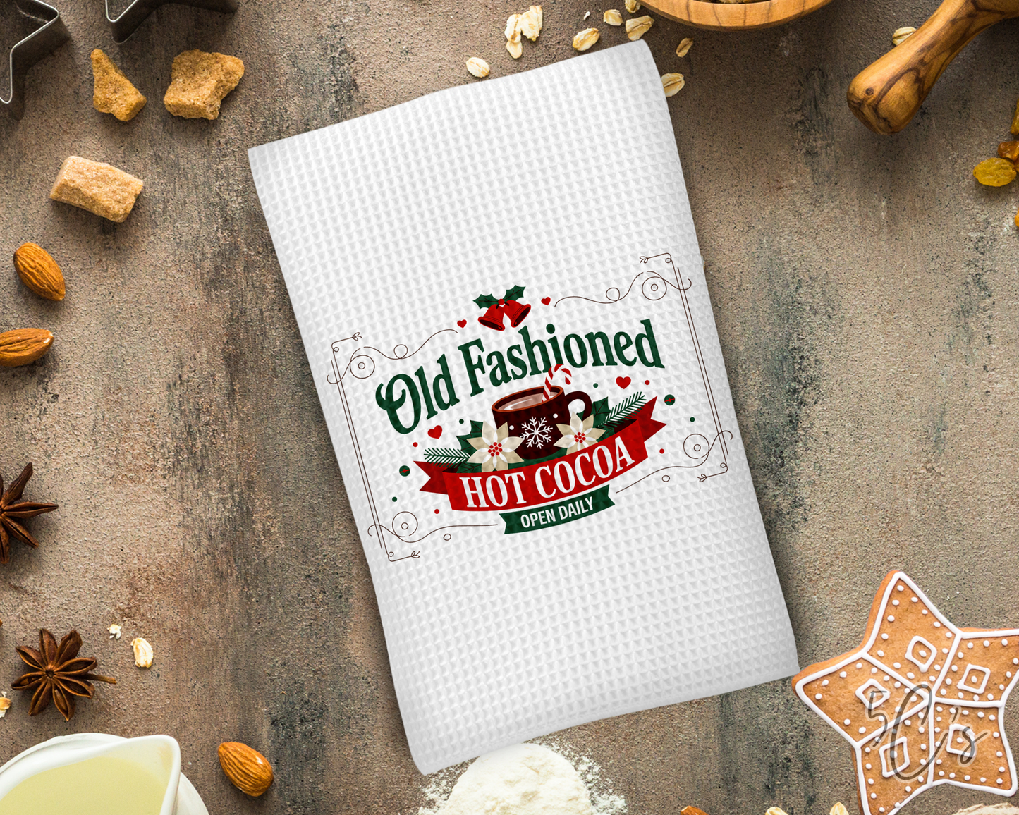 Old Fashioned Hot Cocoa Dish Towel