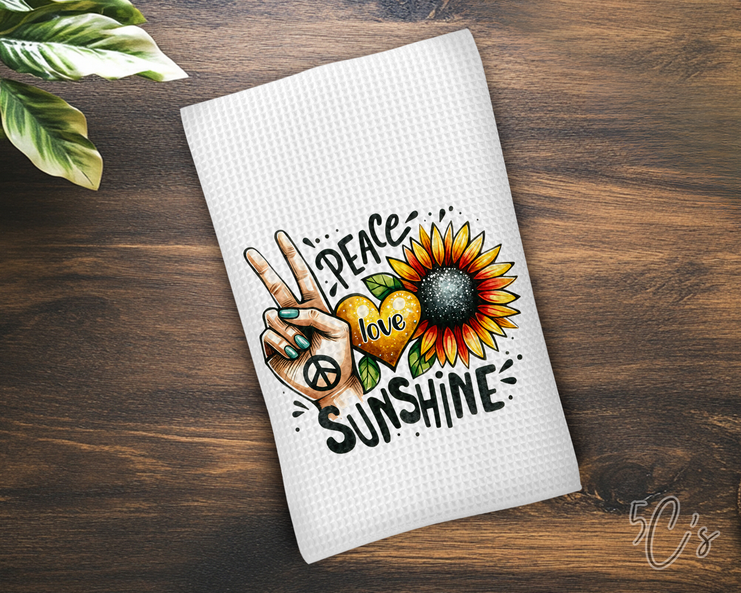 Peace Love Sunshine Dish Towel