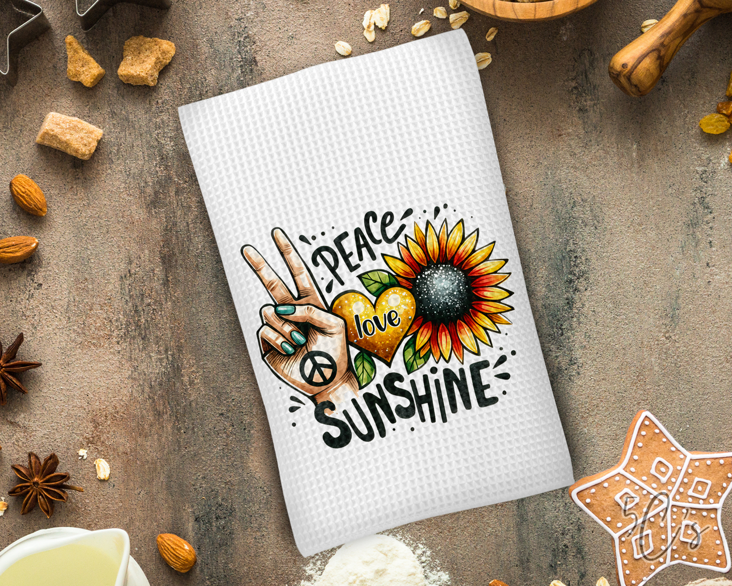 Peace Love Sunshine Dish Towel