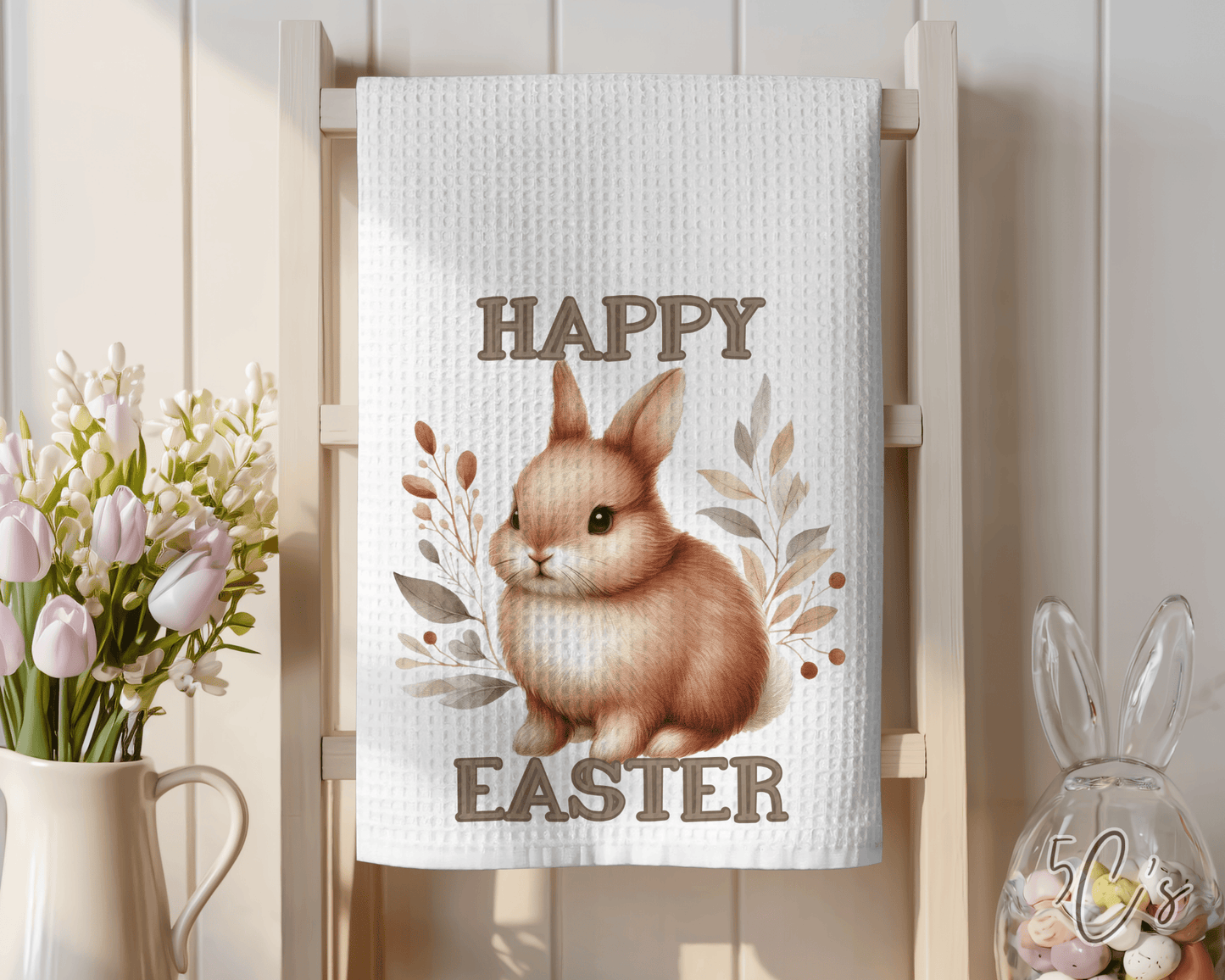 Happy Easter Bunny Dish Towel
