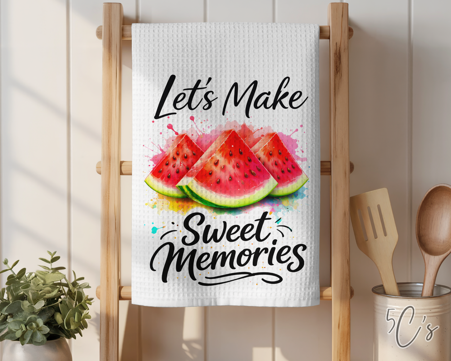 Let's Make Sweet Memories Dish Towel