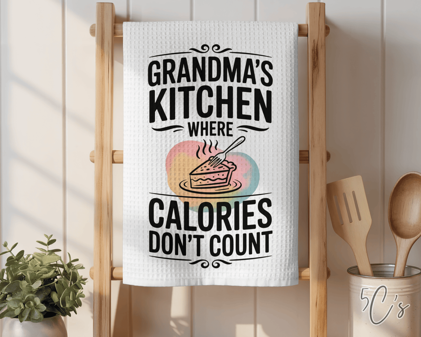 Grandma's Kitchen Calories Don't Count Dish Towel