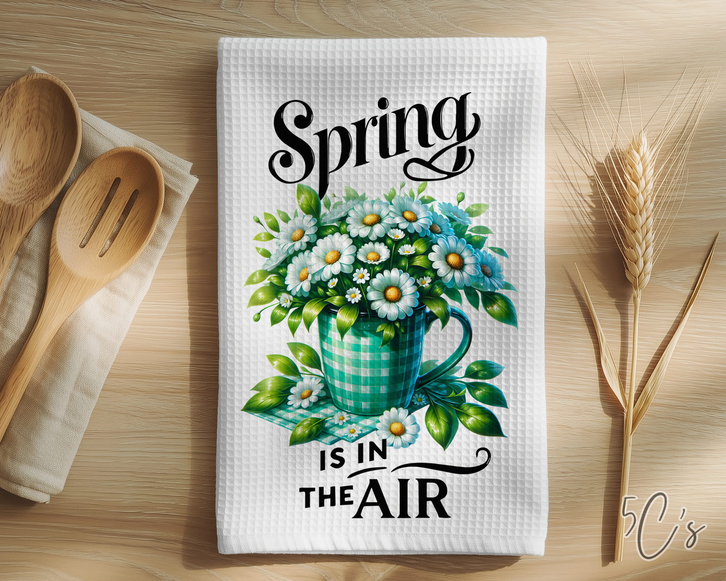 Spring Is In The Air Daisies Dish Towel