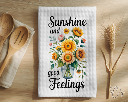 Sunshine & Good Feelings Dish Towel