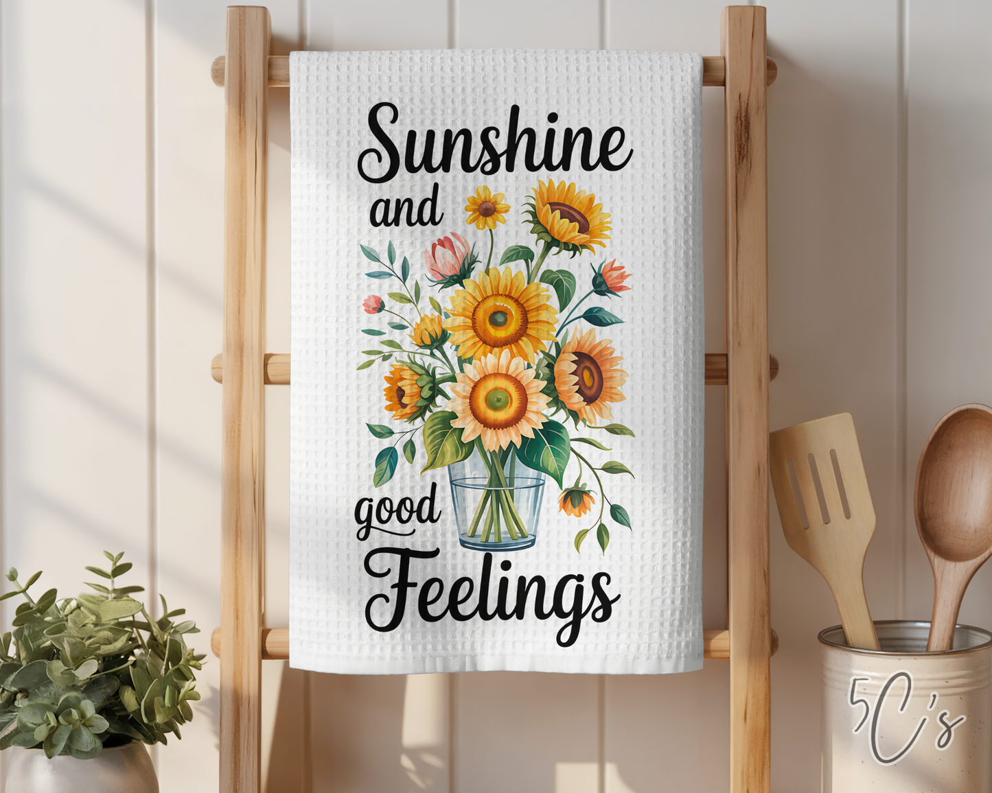 Sunshine & Good Feelings Dish Towel