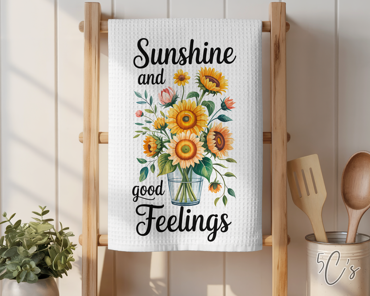 Sunshine & Good Feelings Dish Towel