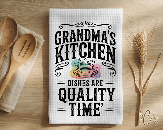 Dishes Are Quality Time Dish Towel