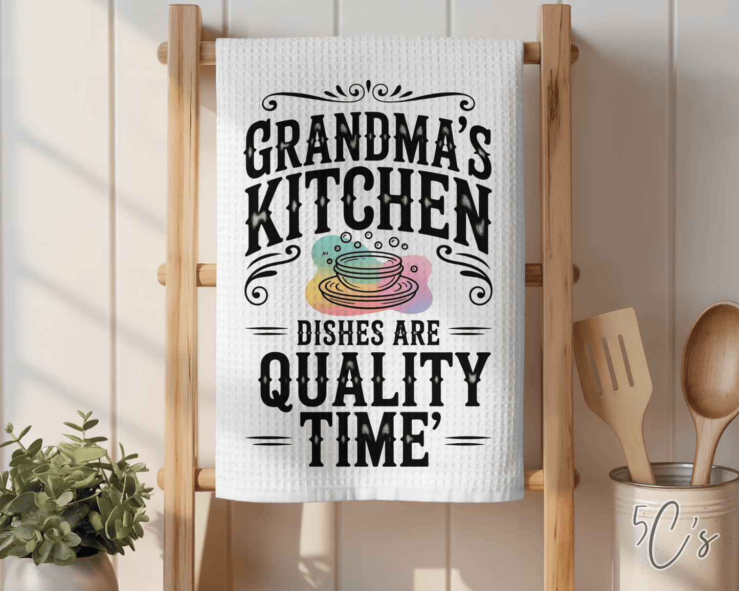 Dishes Are Quality Time Dish Towel