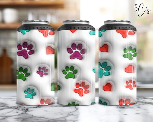 3D Inflated Paw Prints Can Cooler