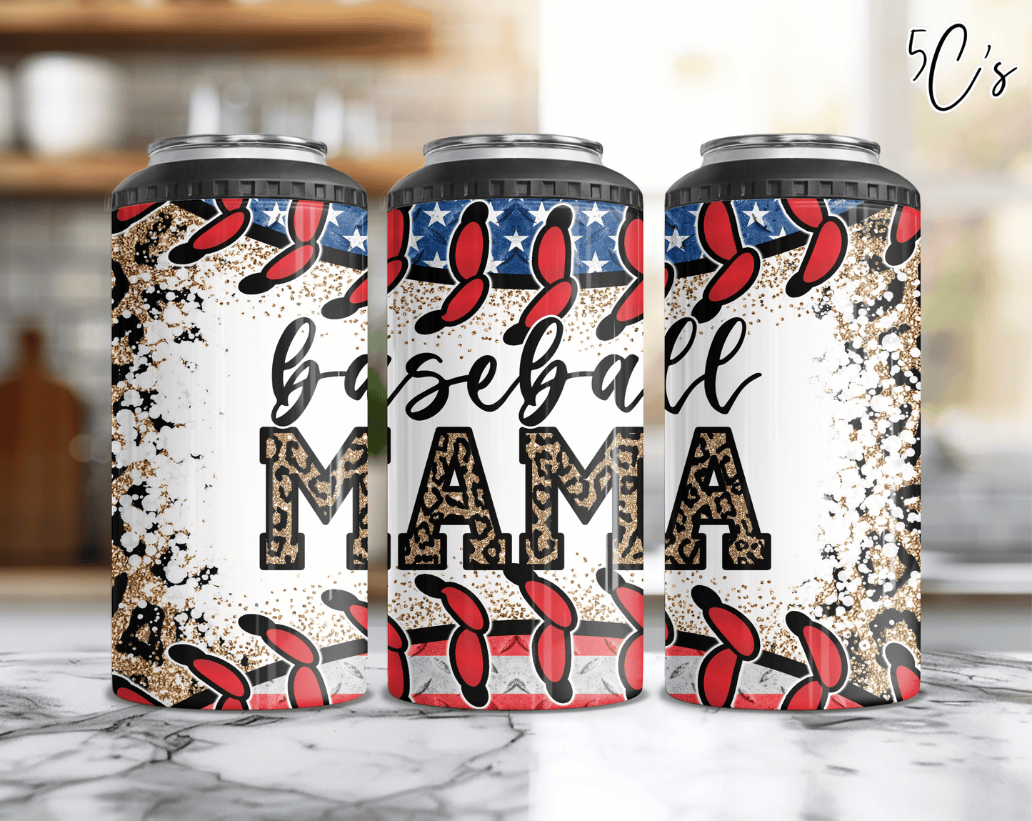 Baseball Mama Can Cooler