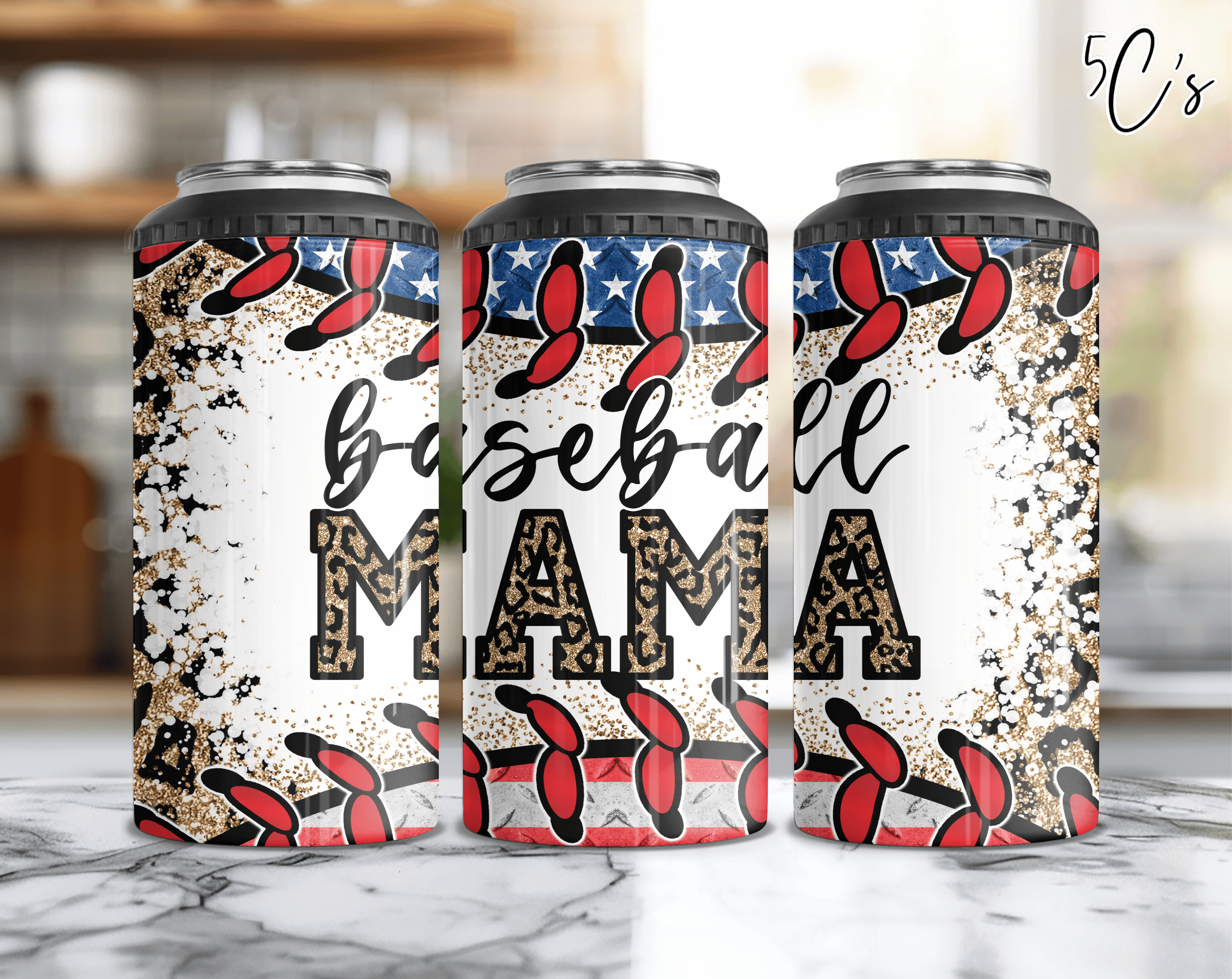 Baseball Mama Can Cooler