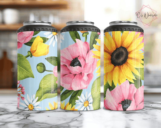 Spring Floral Can Cooler