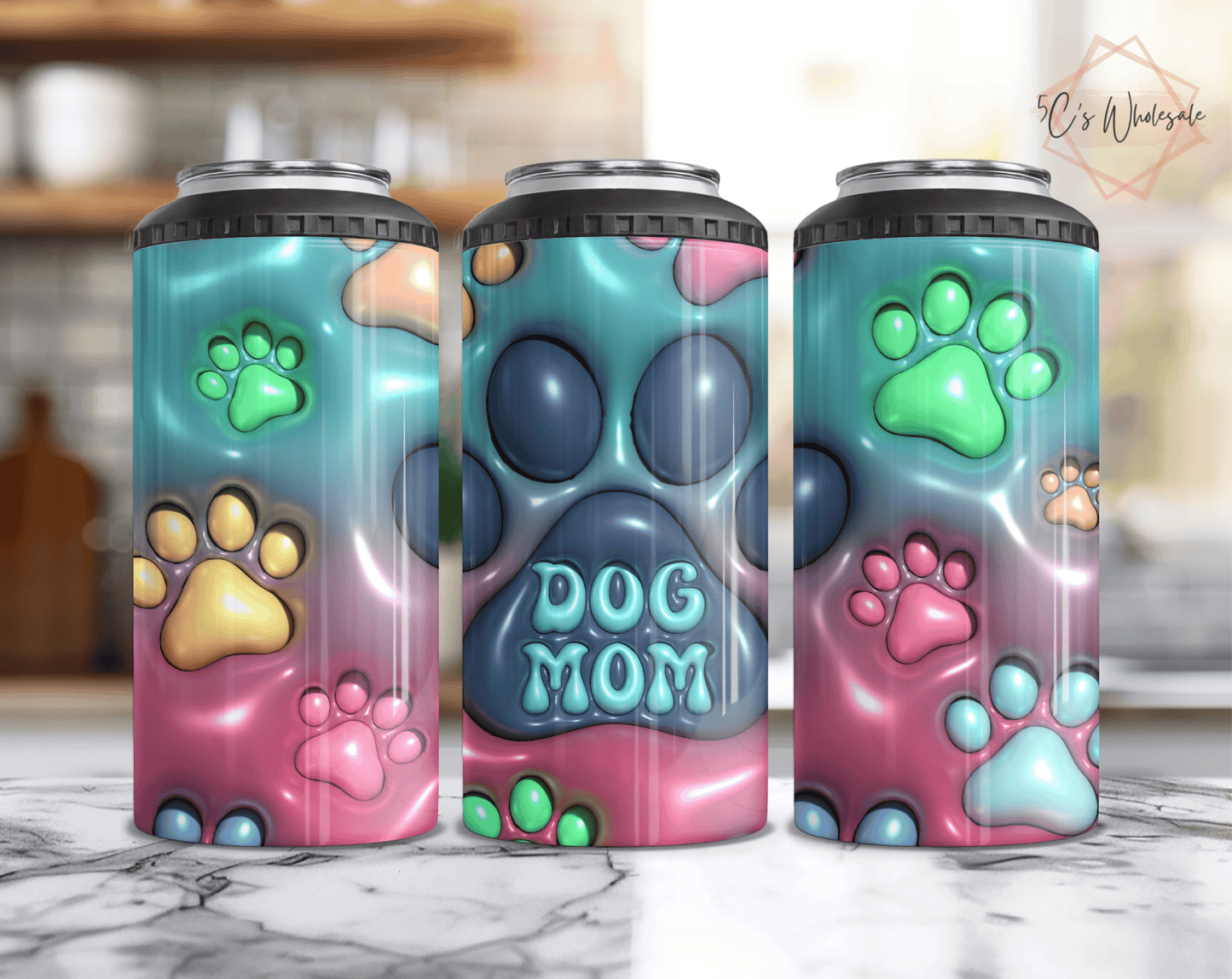 3D Inflated Dog Mom Can Cooler