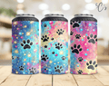 Rainbow Paw Print Can Cooler