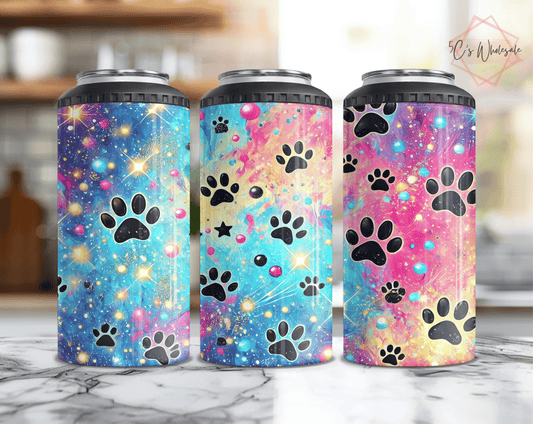 Rainbow Paw Print Can Cooler