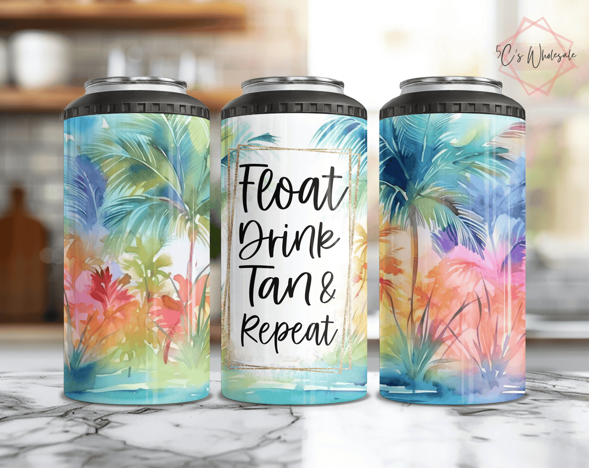 Float Drink Tan Repeat Can Cooler