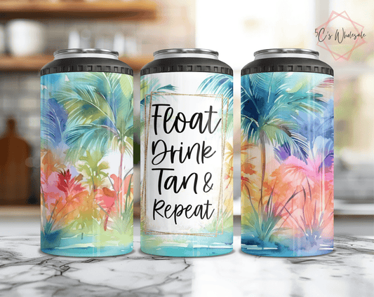 Float Drink Tan Repeat Can Cooler