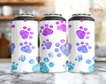 Ombre Paw Prints Can Cooler