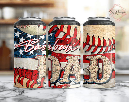Baseball Dad Patriotic Father's Day Can Cooler