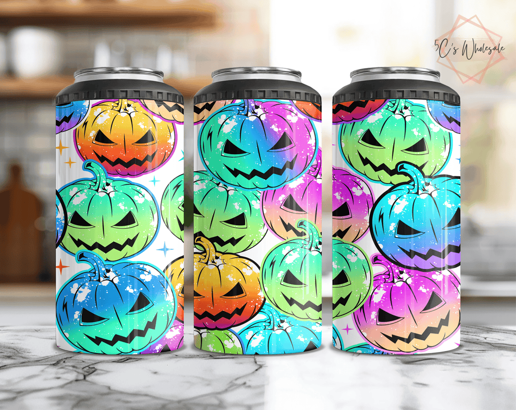 Colorful Pumpkins Can Cooler