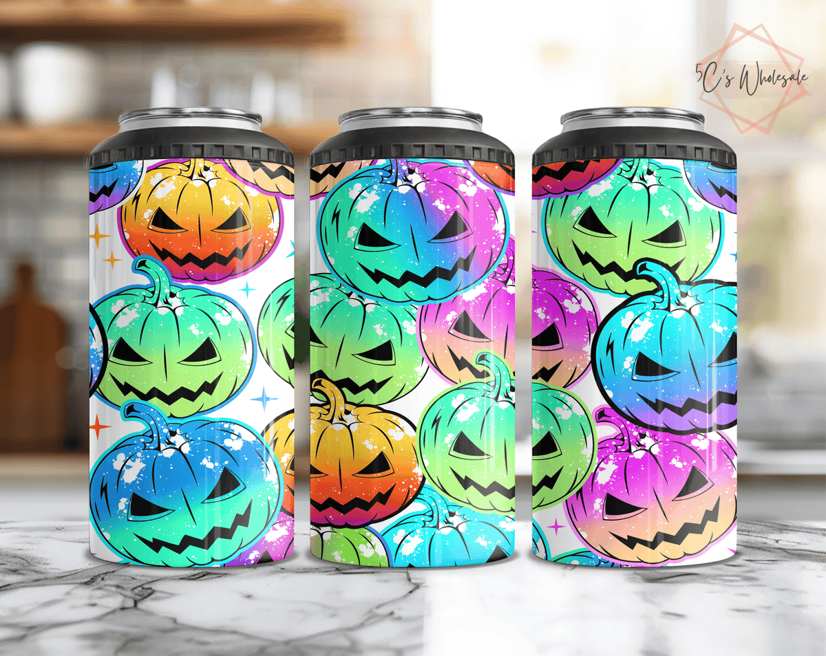 Colorful Pumpkins Can Cooler