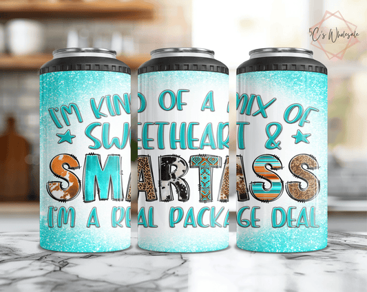 Mix Of Sweetheart & Smartass Can Cooler