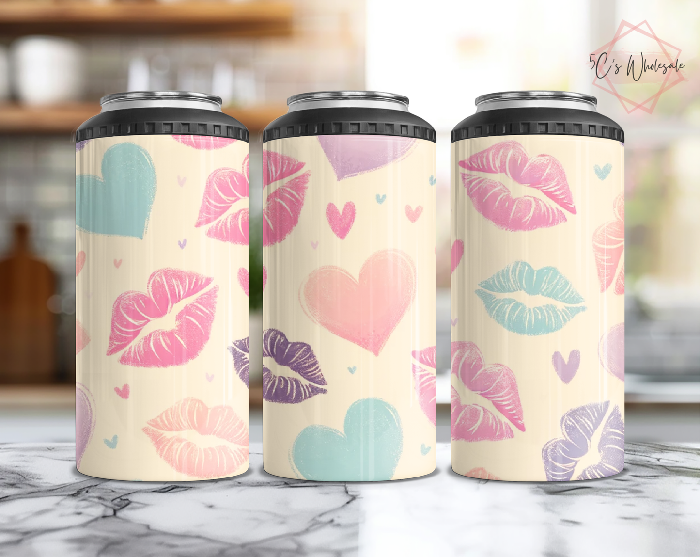 Hearts & Kisses Can Cooler