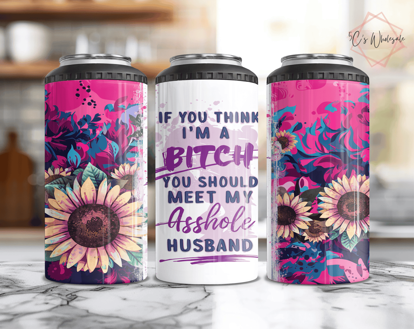 Funny Husband Wife Bitch Can Cooler