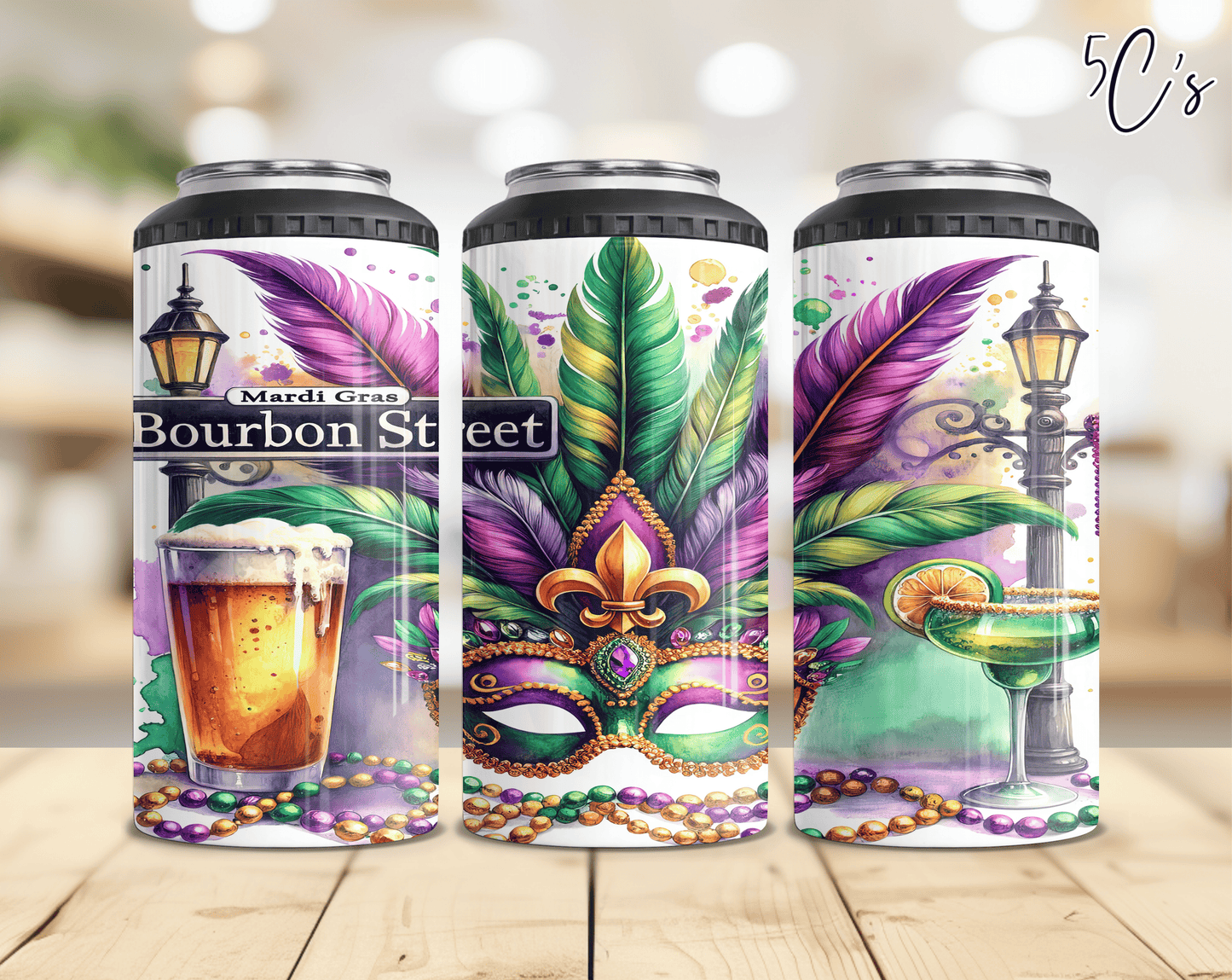 Mardi Gras Bourbon Street Can Cooler